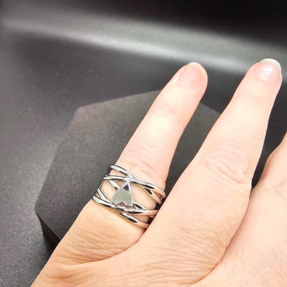 Silver Heart Wrap Ring